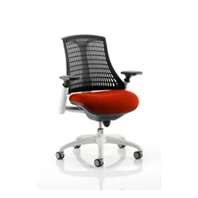 Flex Task Operator Chair White Frame Black Back Pimento Col