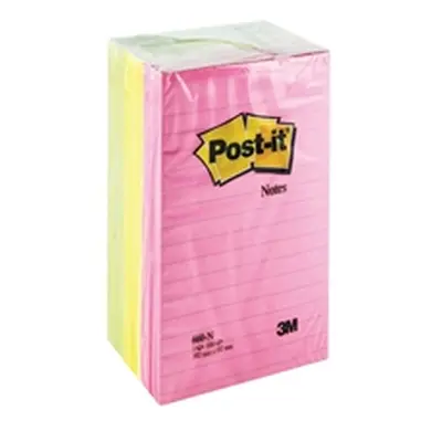 Post-it Notes XXL 101x152mm Lined Neon Assorted (Pack of 6) 660N