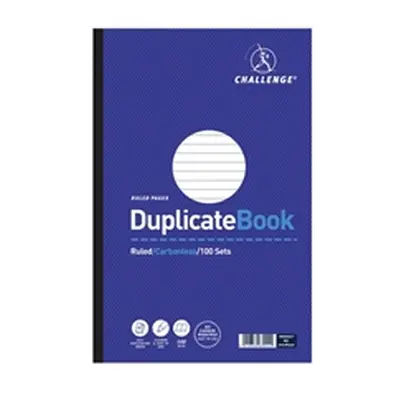 Challenge Ruled Carbonless Duplicate Book 100 Sets 297x195mm (3 Pack)