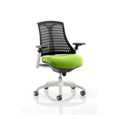 Flex Task Operator Chair White Frame Black Back Swizzle Col