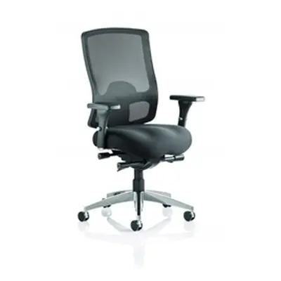 Regent Task Operator Chair Black Fabric Black Mesh Back Wit