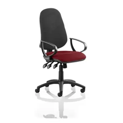 Eclipse XL III Lever Task Operator Chair Black Back Chilli