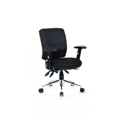 Chiro Task Operators Chair Black With Arms Medium Back