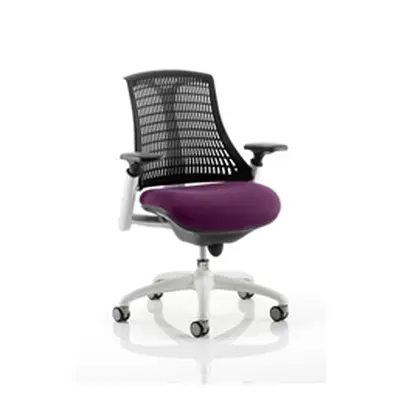 Flex Task Operator Chair White Frame Black Back Purple Colo