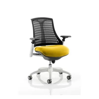 Flex Task Operator Chair White Frame Black Back Sunset Colo