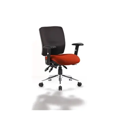 Chiro Task Operator Chair Medium Back Pimento Colour Seat W