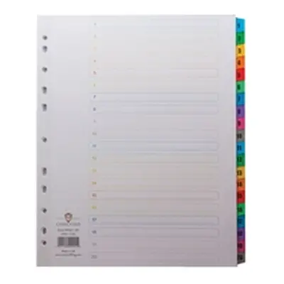 Concord Index 1-20 Multipunched Multicolour-Tabs A4+ White 09901/CS99