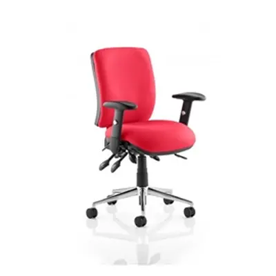 Chiro Task Operator Chair Medium Back Cherry Colour With Ar