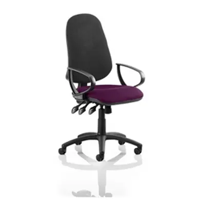 Eclipse XL III Lever Task Operator Chair Black Back Purple