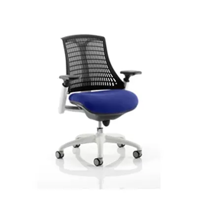 Flex Task Operator Chair White Frame Black Back Serene Colo