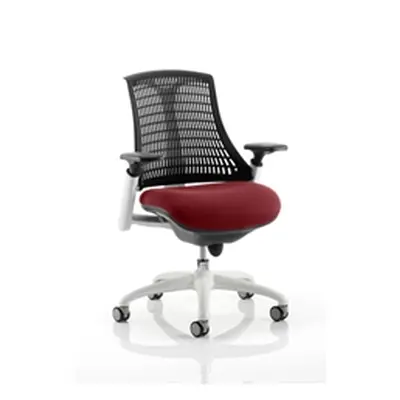 Flex Task Operator Chair White Frame Black Back Chilli Colo