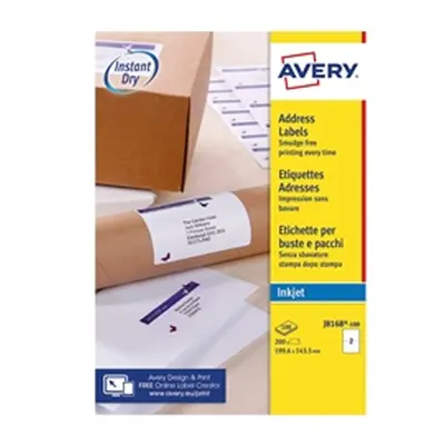 Avery Addressing Labels 2 Per Sheet White [200 Labels] - J8168-100