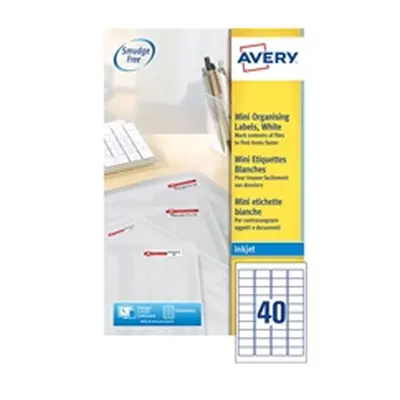 Avery Inkjet Mini Labels 45.7x25.4mm 40 Per Sheet White (1000 Pack)