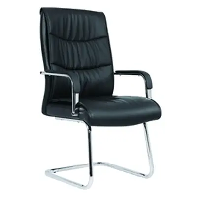 Carter Black Luxury Faux Leather Cantilever Chair - BR000185