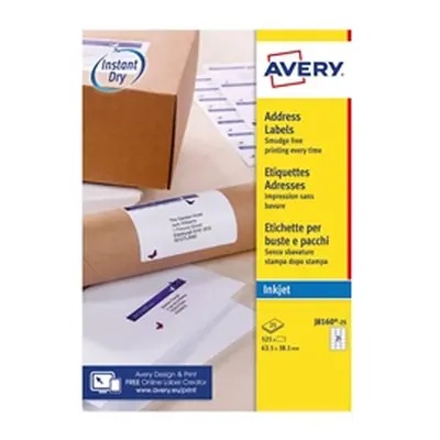 Avery Inkjet Address Labels 63.5x38.1mm 21 Per Sheet White (525 Pack)