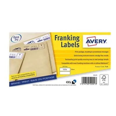 Avery Franking Label 140x38mm 2 Per Sheet White (Pack of 1000) FL01