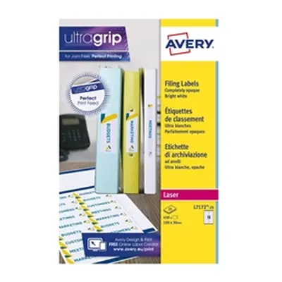 Avery Laser Ring Binder Label 100mmx30mm 18 Per Sheet White (Pack 450)