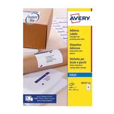 Avery Inkjet Address Labels 99.1x38.1mm 14 Per Sheet White (1400 Pack)