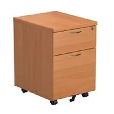 Allegro 2 Drawer Mobile Pedestal - Beech - TESMP2BE2