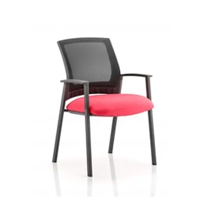 Metro Visitor Chair Cherry Colour Seat With Arms - KCUP04