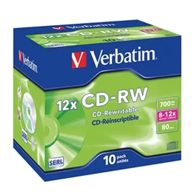 Verbatim 43148 CD-RW Rewritable Disk Cased 8x-12x