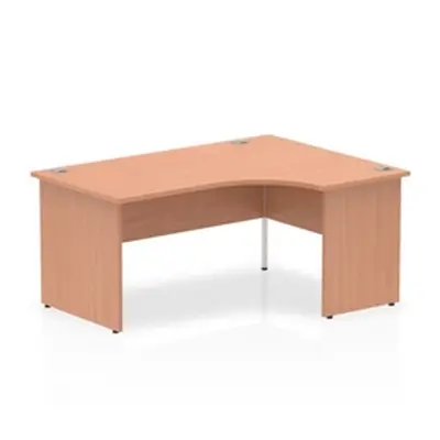 Impulse Panel End 1600 Right Hand Crescent Desk Beech - I0