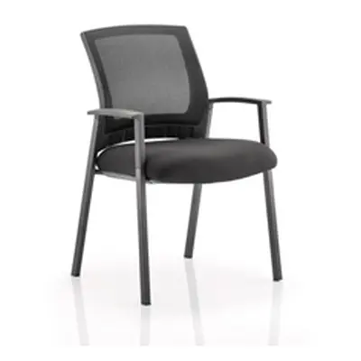 Metro Visitor Chair Black Fabric Black Mesh Back With Arms