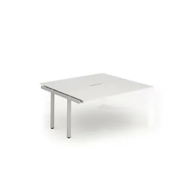 Evolve B2B Ext Kit Silver Frame Bench Desk 1400 White - BE211