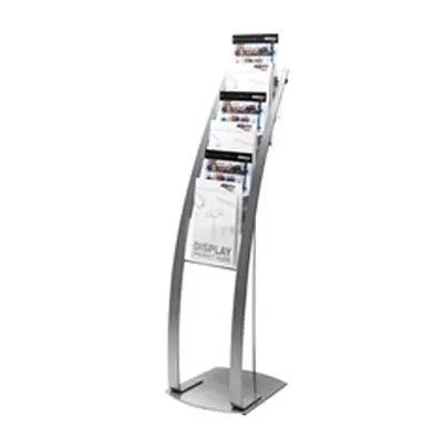 Deflecto Silver Six Pocket Literature Floor Stand DE693145