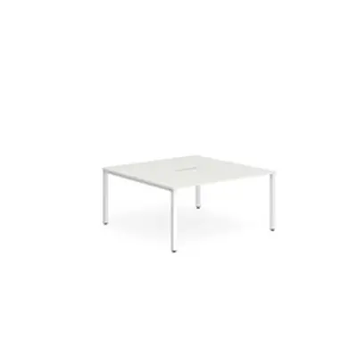 Evolve B2B White Frame Bench Desk 1400 White (2 Pod) - BE151