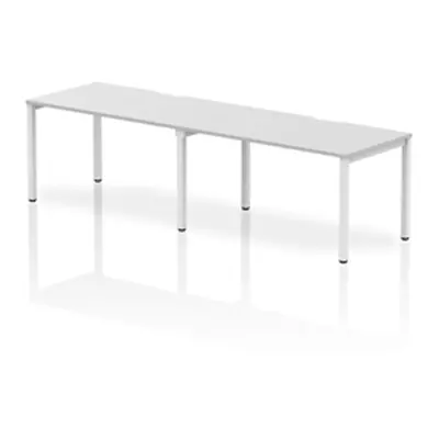 Evolve Single White Frame Bench Desk 1400 White (2 Pod) - BE351