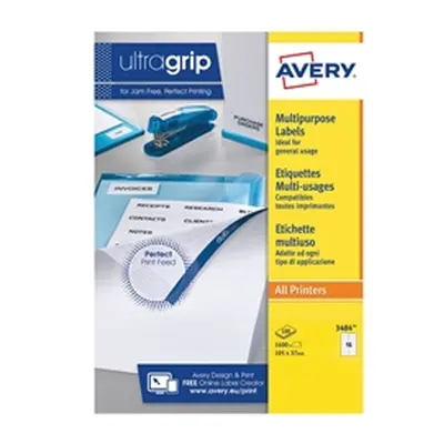 Avery Ultragrip Labels 105x37mm 16 Per Sheet White (Pack of 1600)