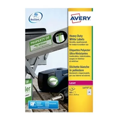 Avery Heavy Duty Labels Laser 24 per Sheet 63.5x33.9mm - L4773-20