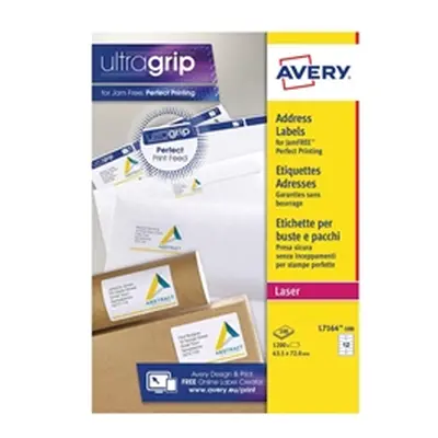 Avery Addressing Labels Laser Jam-free 12 per Sheet - L7164-100