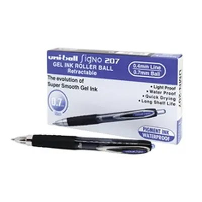 Uni-ball SigNo 207 Gel Rollerball Pen Blue [Pack 12] - 9004601