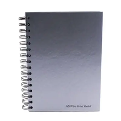 Pukka Pad Notebook Wirebound Hardback Ruled 160pp A5 Silver Pack 5