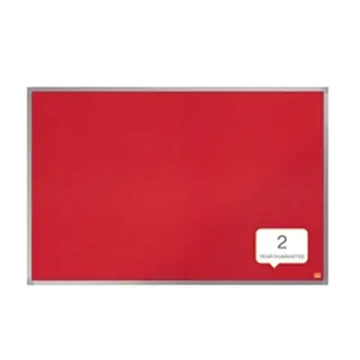 Quartet Felt Notice Board Aluminium Trim 900x600mm Red - 1904066