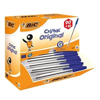 Bic Cristal Ball Pen Clear Barrel 1.0mm Tip 0.32mm Line Blue - 896039