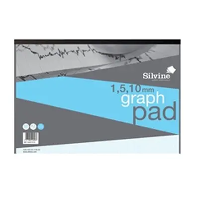 Silvine Graph Pad 1/5/10mm 50 Sheets A3 A3GP1510