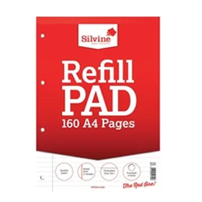 Silvine Ruled Margin Punched Headbound Refill Pad 160 Pages A4 (6 Pk)