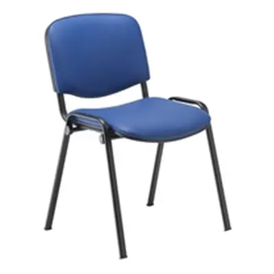 Club Stacking Chair PU - Black Frame - Blue - CH0500PUBL