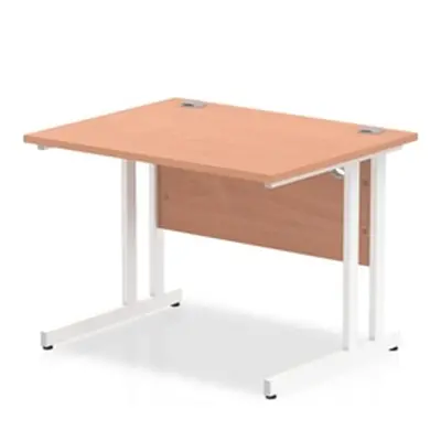 Impulse 1000/800 Rectangle White Cantilever Leg Desk Beech - MI001673