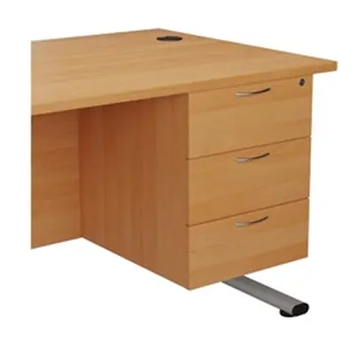 Essentials Fixed Pedestal 3 Drawers : Standard : Beech