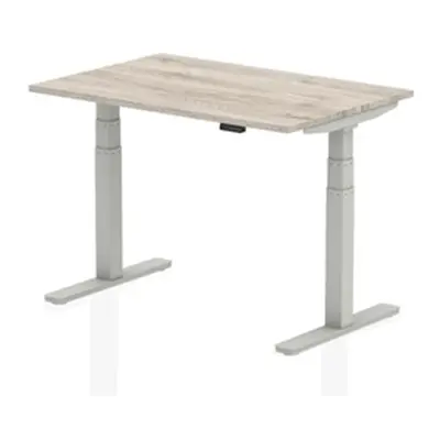 Air 1200 x 800mm Height Adjustable Desk Grey Oak Top Silver Leg