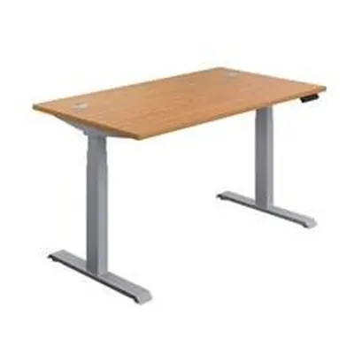 Economy Sit Stand Desk 1600 X 800 Nova Oak-Silver