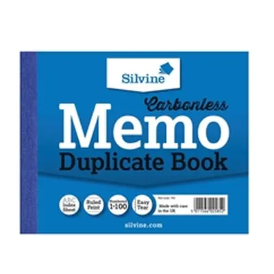 Silvine Carbonless Duplicate Memo Book 102x127mm (12 Pack)