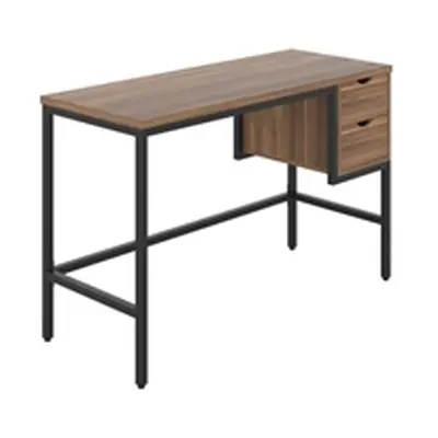 Haynes Desk With 2 Drawers - Black / Dark Walnut