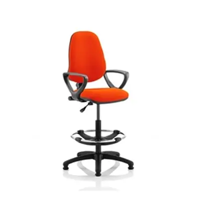 Eclipse Plus I Lever Task Operator Chair Orange + Arms Draughtsman Kit