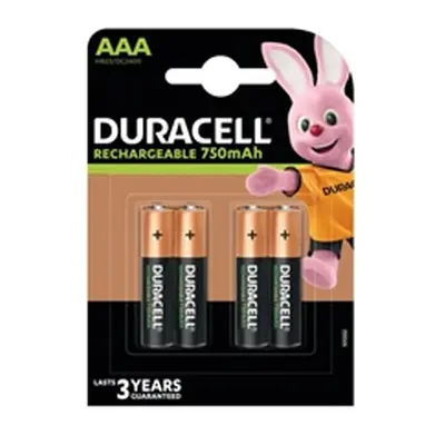 Duracell Stay Charged Rechargeable AAA NiMH 750mAh Batteries (4 Pack)