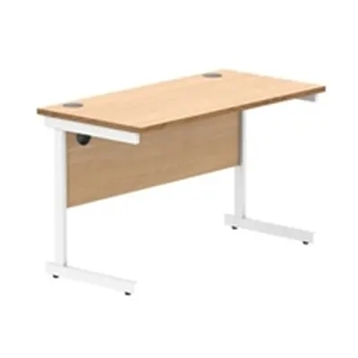 Office Rectangular Desk Steel Single Cantilever 1200X600 Beech/White